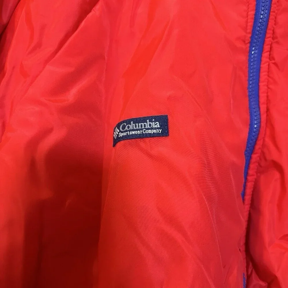 Columbia Jacket Thinsulate Red Purple Reversible Nylon Men’s‎ Size L Large VTG